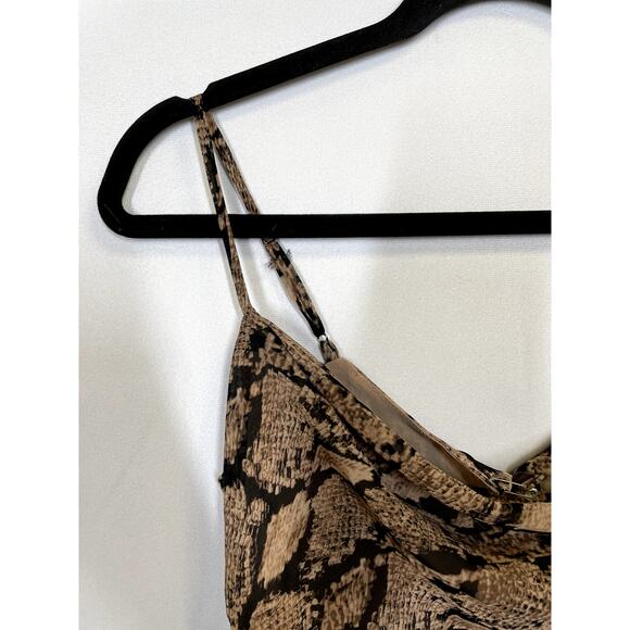 ASTR THE LABEL Darla Cowl Neck Snake Print Cami Tank Top Brown Size S - Picture 3 of 12
